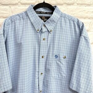 Wrangler George Strait Collection Mens 2X Shirt Blue Button up Western Cowboy